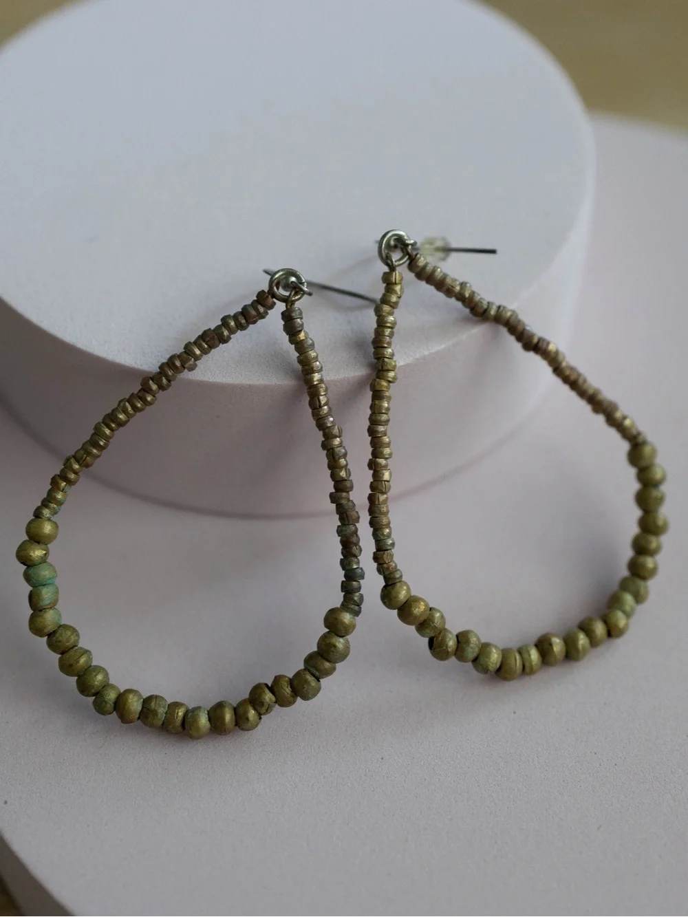 Noonday Collection Olive Beaded Teardrop‎ Earrings